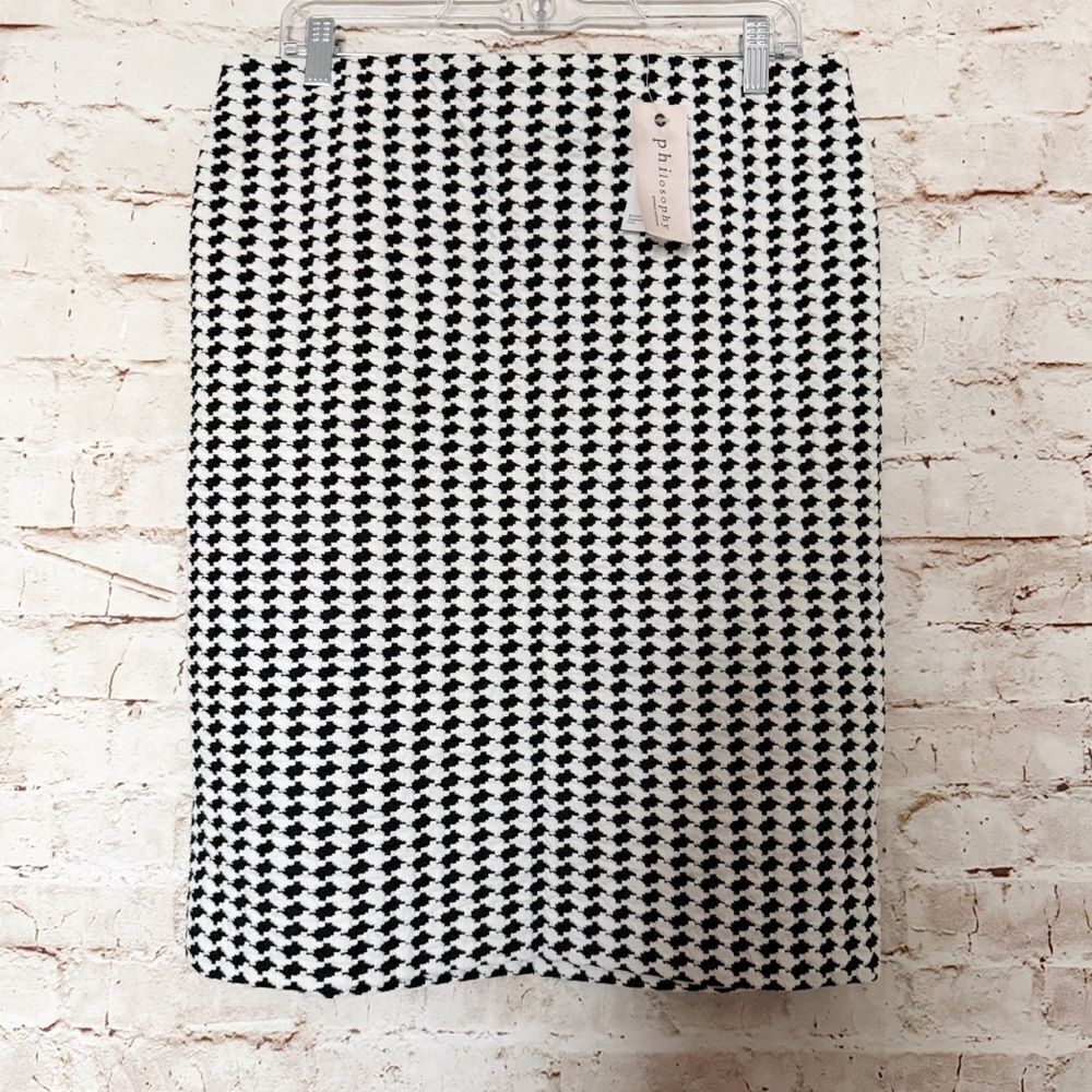Philosophy houndstooth pencil skirt
